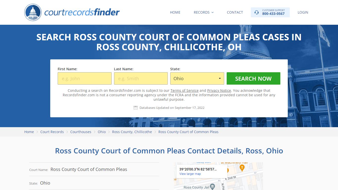 Ross County Court of Common Pleas Case Search - RecordsFinder