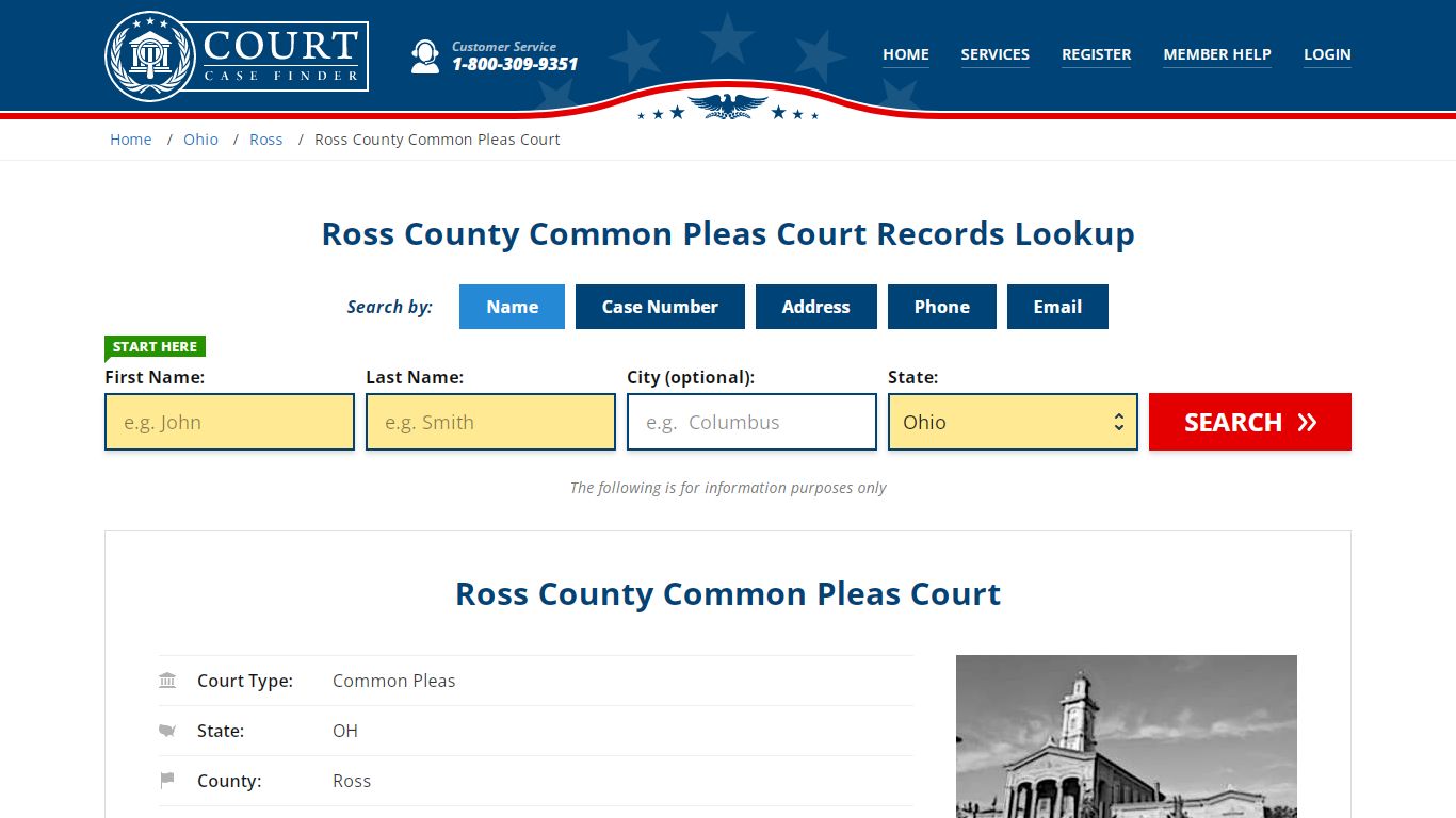 Ross County Common Pleas Court Records Lookup - CourtCaseFinder.com