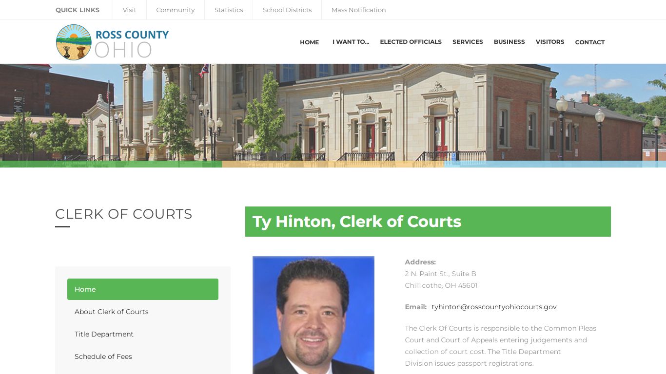 Ross County Clerk of Courts | Ross County Ohio